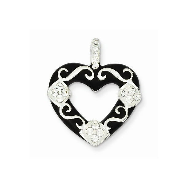 Solid 925 Sterling Silver Stellux Crystal and White Pendant Charm 